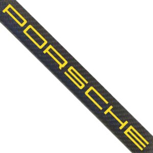 Porsche License Frame Wide Yellow Text Exotic Carbon Fiber
