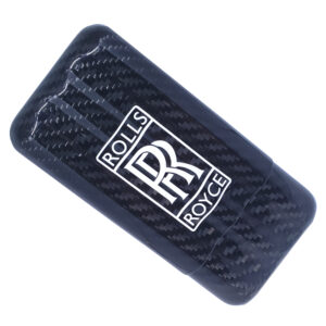 Rolls Royce 3 Cigar Holder White Logo and Text Exotic Carbon Fiber