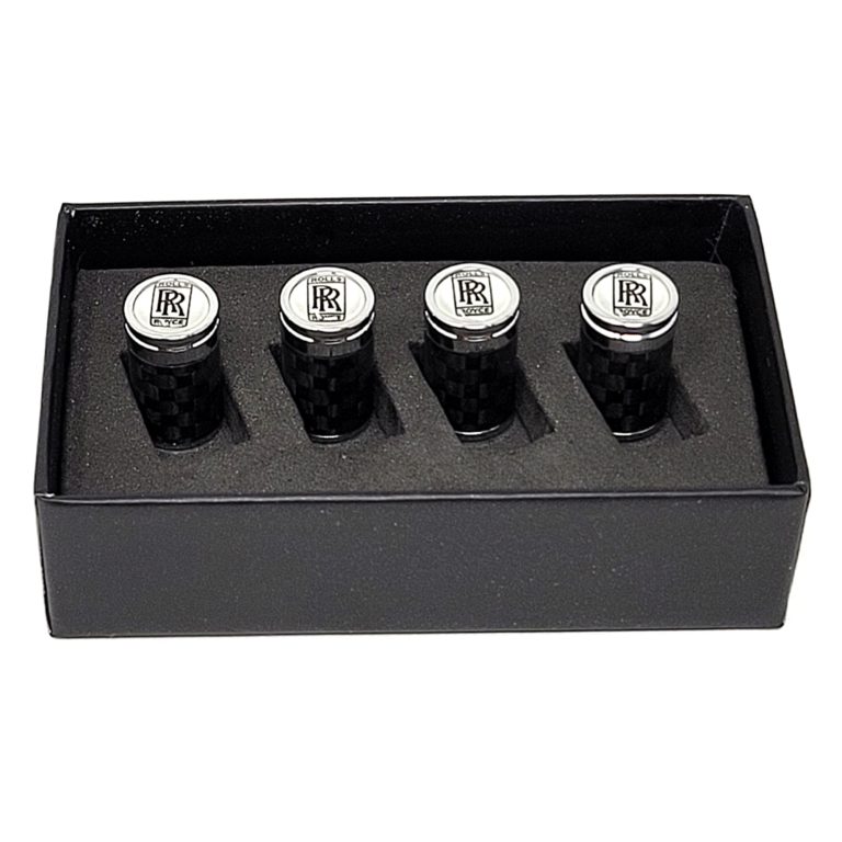 Rolls Royce Valve Caps White Background Exotic Carbon Fiber