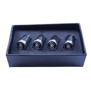 Rolls Royce Valve Caps Black Background Exotic Carbon Fiber