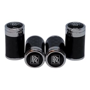 Rolls Royce Valve Caps Black Background Exotic Carbon Fiber