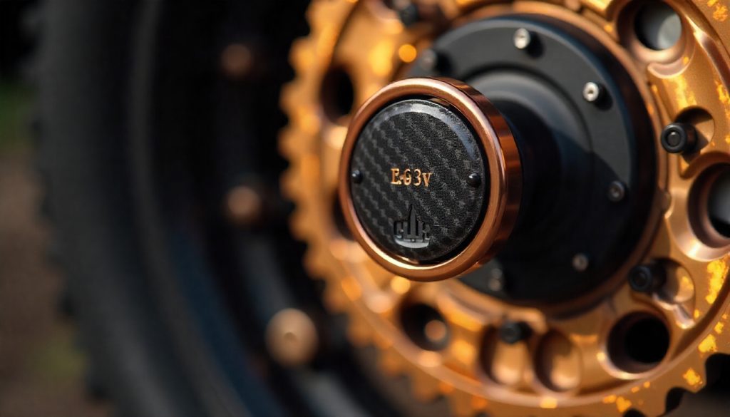 Carbon fiber tire valve cap on a bike wheel and ATV tire highlighting durability, premium design, and compatibility.
