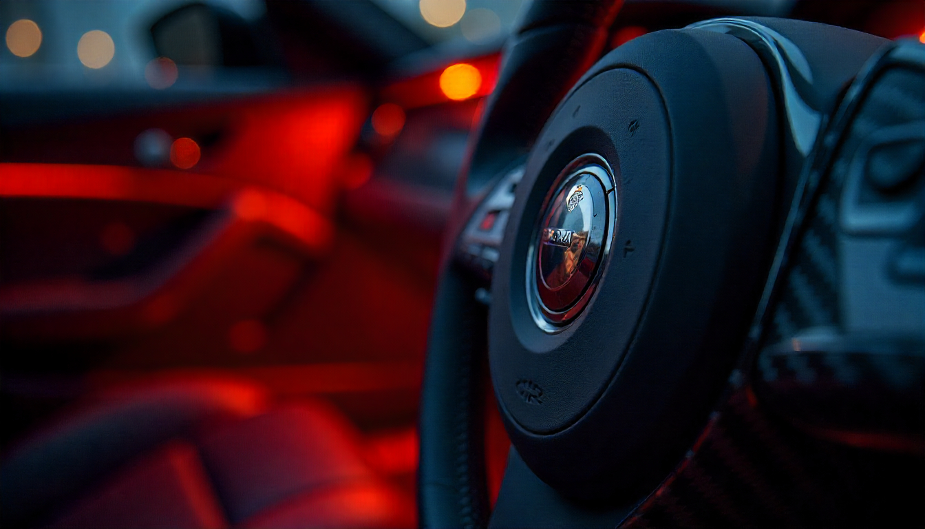 Close-up of a handcrafted carbon fiber car part with heat background, showcasing its high-temperature resistance and premium automotive design.