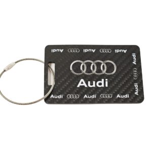Audi Text and Logo Carbon Fiber Luggage Tags Exotic Carbon Fiber