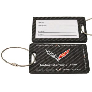 Corvette C7 Logo Carbon Fiber Luggage Tags Exotic Carbon Fiber