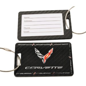 Corvette C8 Logo Carbon Fiber Luggage Tags Exotic Carbon Fiber
