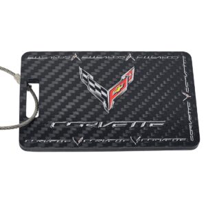 Corvette C8 Logo Carbon Fiber Luggage Tags Exotic Carbon Fiber