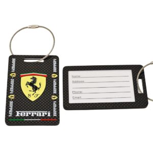 Ferrari Yellow Crest Logo Carbon Fiber Luggage Tags Exotic Carbon Fiber