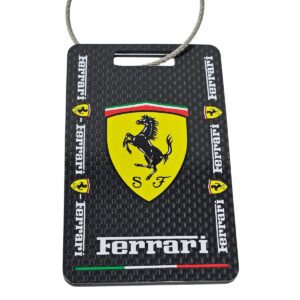 Ferrari Yellow Crest Logo Carbon Fiber Luggage Tags Exotic Carbon Fiber