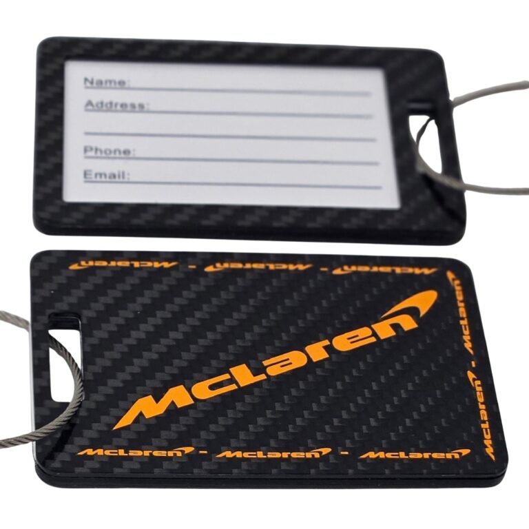 McLaren Orange Logo Carbon Fiber Luggage Tags Exotic Carbon Fiber