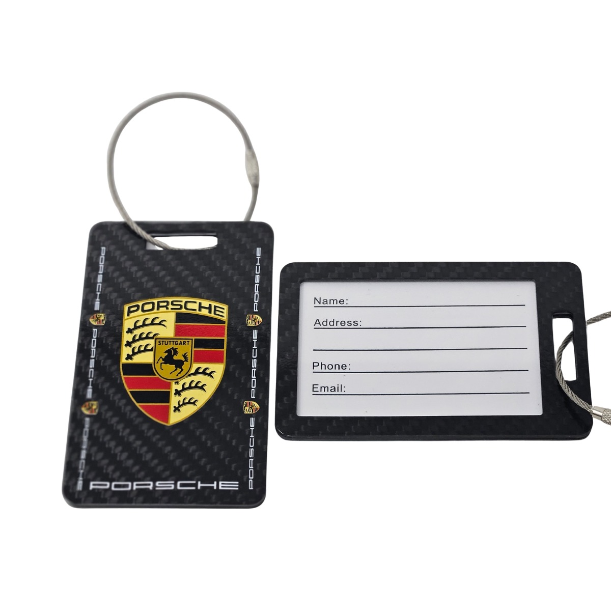 Porsche Logo Carbon Fiber Luggage Tags - Exotic Carbon Fiber