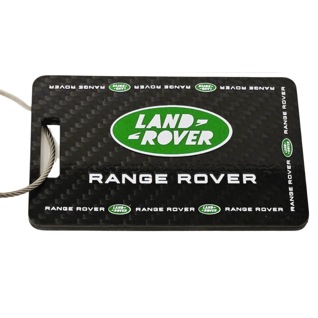 Range Rover Text and Logo Carbon Fiber Luggage Tags Exotic Carbon Fiber