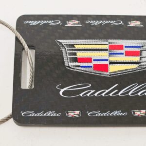Cadillac Color Crest and Logo Carbon Fiber Luggage Tags